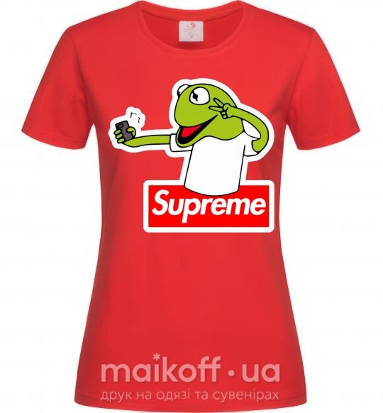 Жіноча футболка Supreme жаба Червоний фото