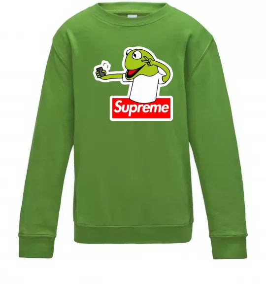 Дитячий світшот Supreme жаба Лаймовий фото
