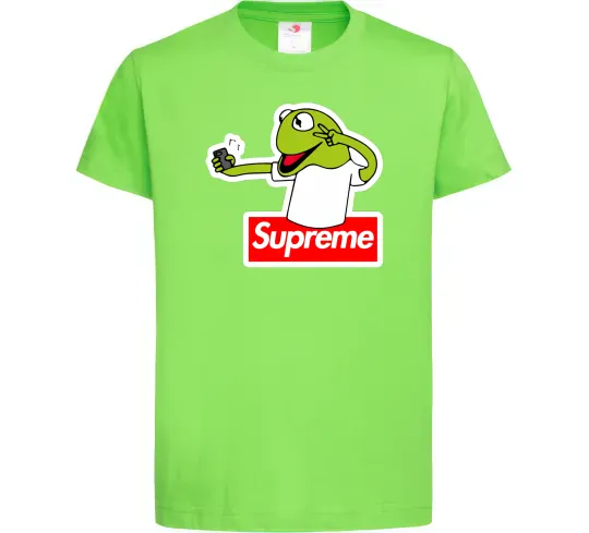 Детская футболка Supreme жаба Лаймовый фото
