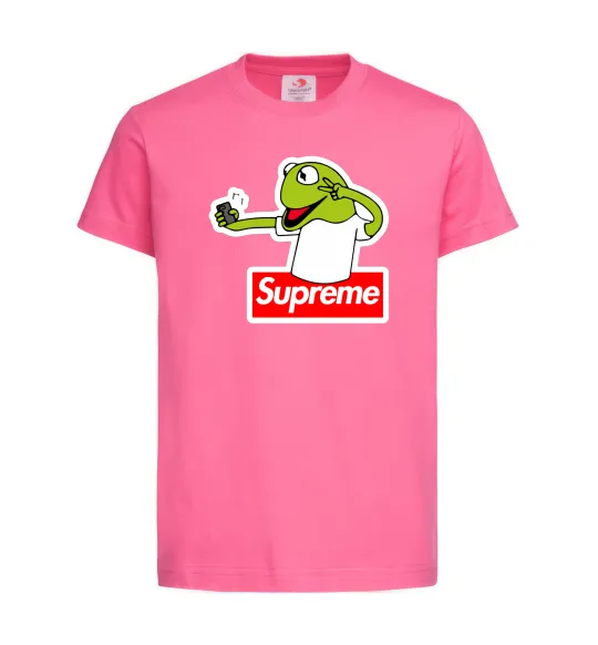 Детская футболка Supreme жаба Ярко-розовый фото