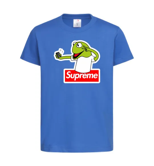 Детская футболка Supreme жаба Ярко-синий фото