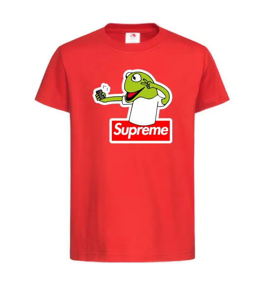 Детская футболка Supreme жаба Красный фото