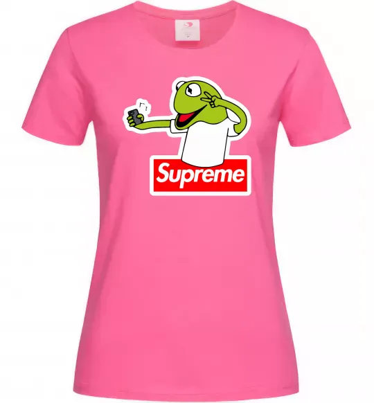 Женская футболка Supreme жаба Ярко-розовый фото