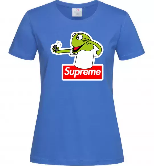 Женская футболка Supreme жаба Ярко-синий фото