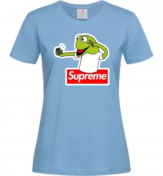 Женская футболка Supreme жаба Голубой фото