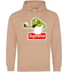 Мужская толстовка (худи) Supreme жаба Песочный Мужская толстовка (худи) Supreme жаба Песочный фото