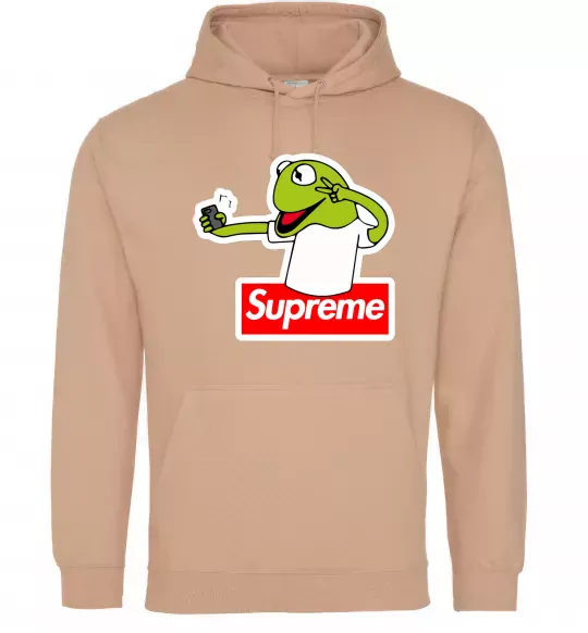 Женская толстовка (худи) Supreme жаба Песочный фото