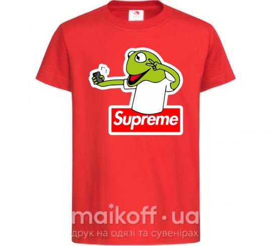 Детская футболка Supreme жаба Красный фото