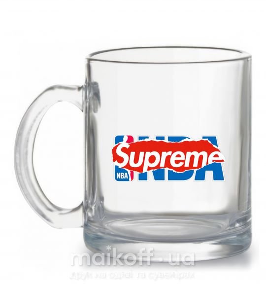 Чашка скляна Supreme NBA Прозорий фото