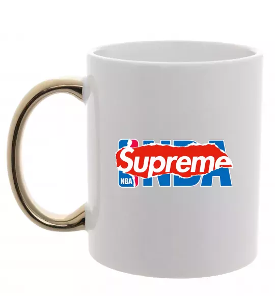Чашка с цветной ручкой Supreme NBA Золото фото