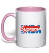 Чашка з кольоровою ручкою Supreme NBA Ніжно рожевий фото