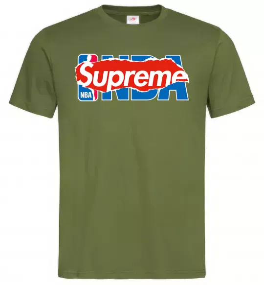 Мужская футболка Supreme NBA Оливковый фото