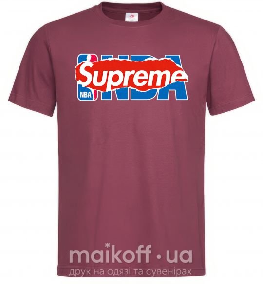 Мужская футболка Supreme NBA Бордовый фото
