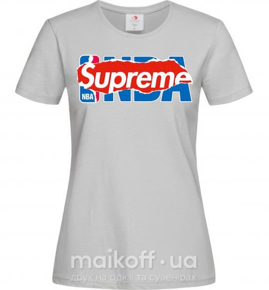 Жіноча футболка Supreme NBA Сірий фото