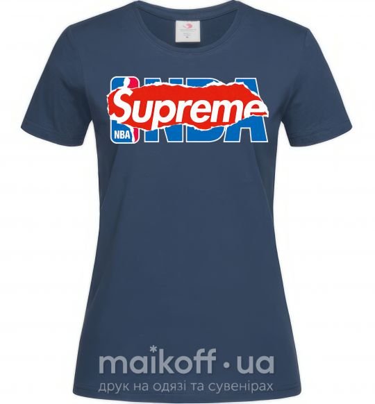 Жіноча футболка Supreme NBA Темно-синій фото