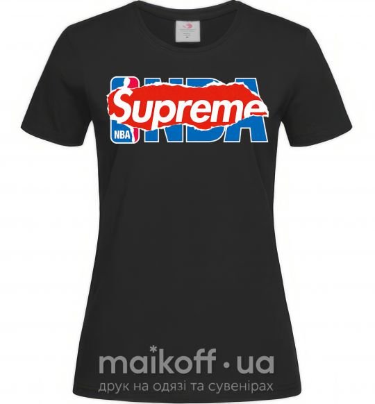 Жіноча футболка Supreme NBA Чорний фото