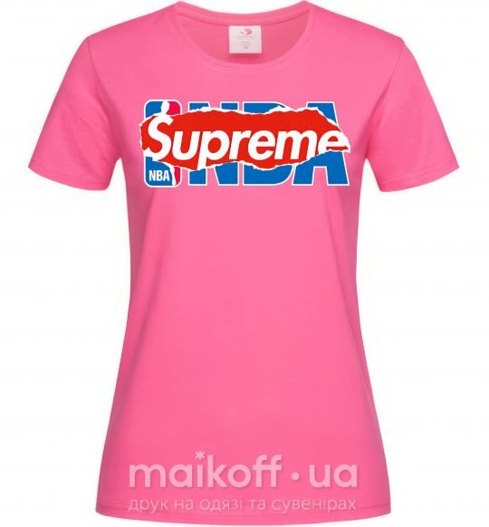 Жіноча футболка Supreme NBA Яскраво-рожевий фото