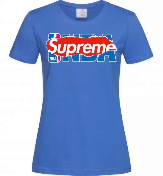 Женская футболка Supreme NBA Ярко-синий фото