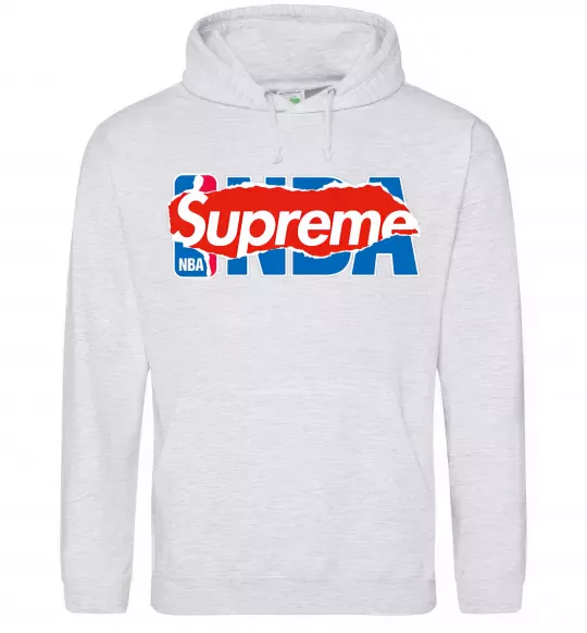 Жіноча толстовка (худі) Supreme NBA Сірий меланж фото