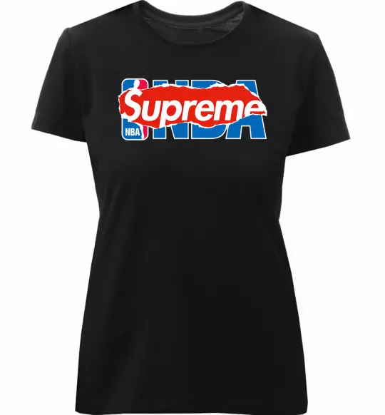 Женская премиум футболка Supreme NBA Черный фото