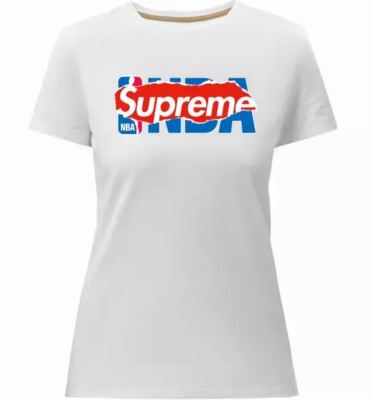 Женская премиум футболка Supreme NBA Белый фото