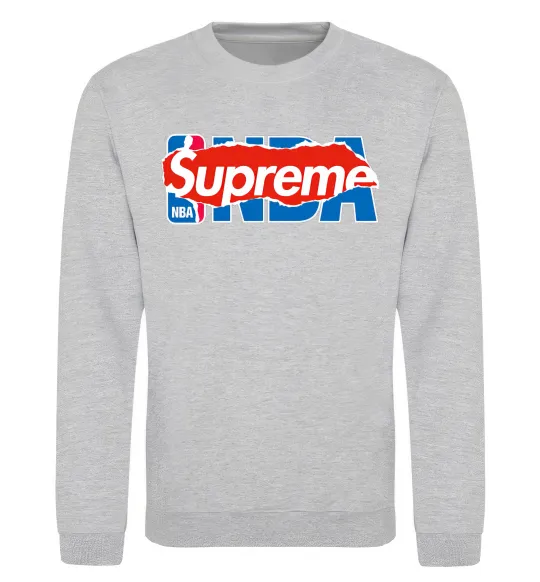 Світшот Supreme NBA Сірий меланж фото