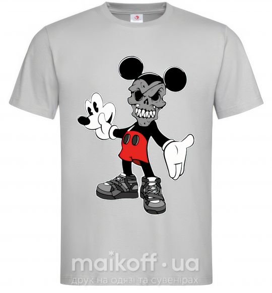 Мужская футболка Scary Mickey Серый фото
