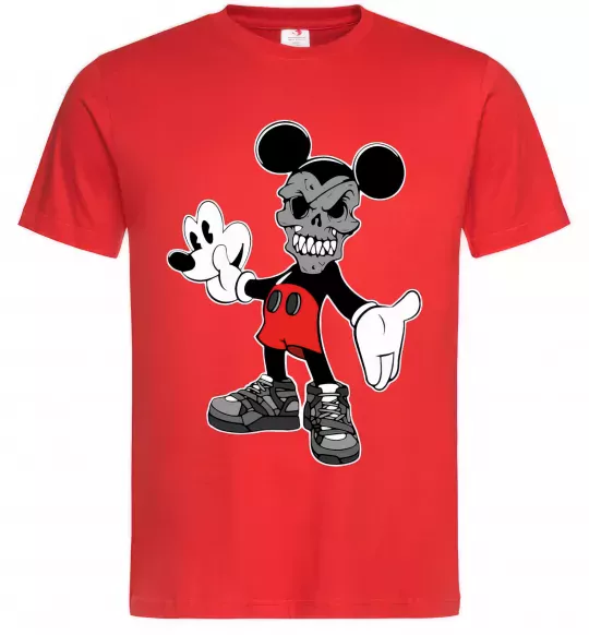 Мужская футболка Scary Mickey Красный фото