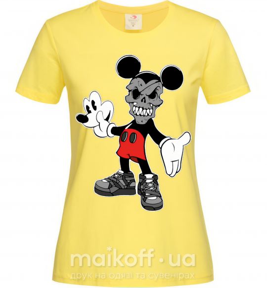 Жіноча футболка Scary Mickey Лимонний фото
