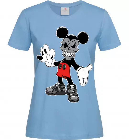 Женская футболка Scary Mickey Голубой фото