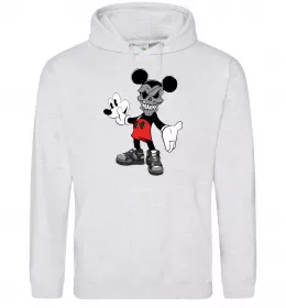 Женская толстовка (худи) HAPPY MICKEY Серый меланж фото