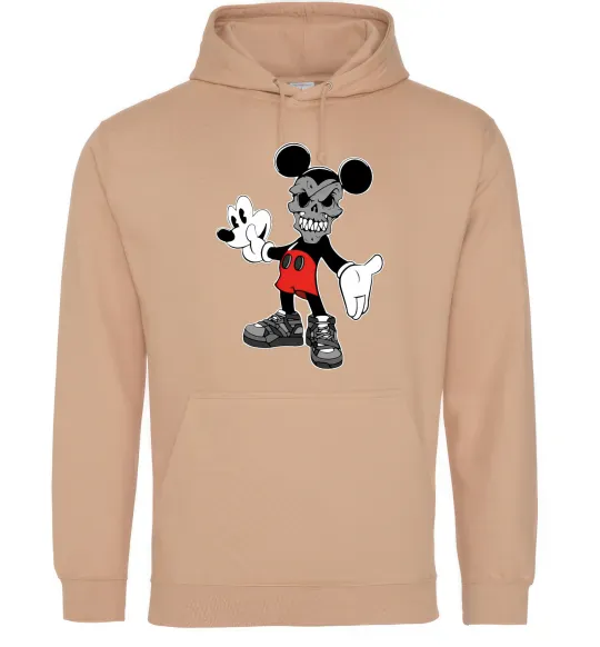 Женская толстовка (худи) Scary Mickey Песочный фото
