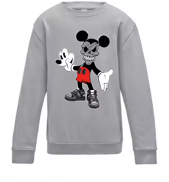 Дитячий світшот Scary Mickey Сірий меланж фото