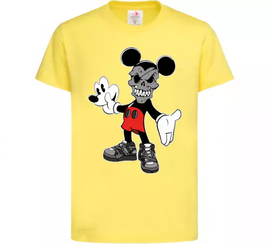 Дитяча футболка Scary Mickey Лимонний фото