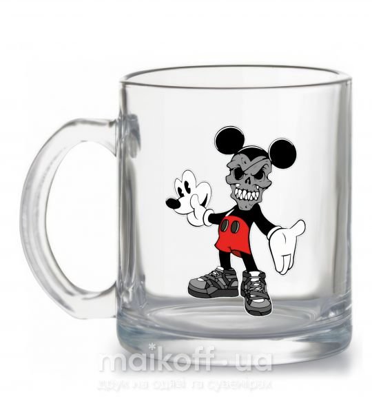 Чашка скляна Scary Mickey Прозорий фото