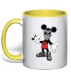 Чашка с цветной ручкой Scary Mickey Солнечно желтый фото