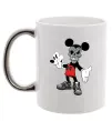 Чашка с цветной ручкой Scary Mickey Серебро фото