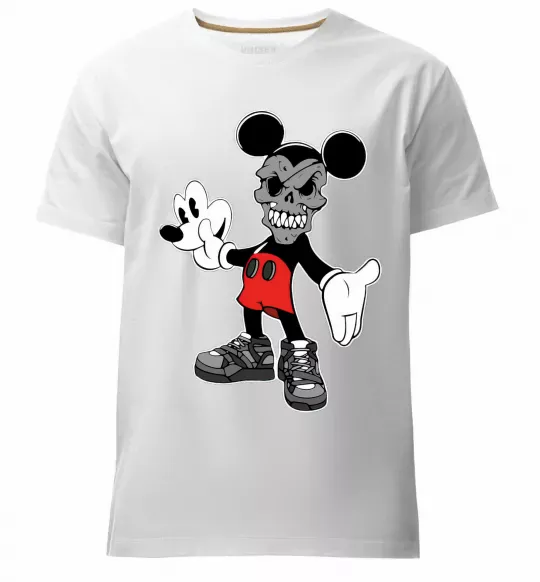 Мужская премиум футболка Scary Mickey Белый фото