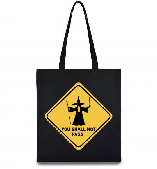 Эко-сумка You shall not pass sign Черный фото