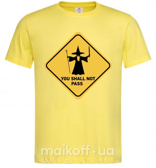 Мужская футболка You shall not pass sign Лимонный фото