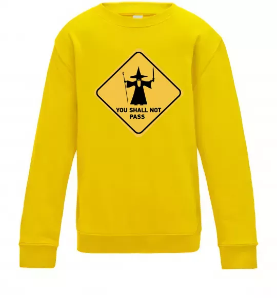 Детский Свитшот You shall not pass sign Солнечно желтый фото