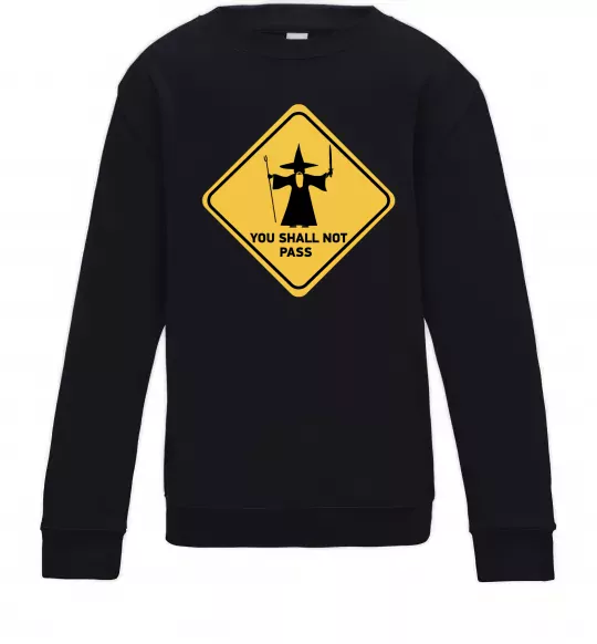 Детский Свитшот You shall not pass sign Черный фото