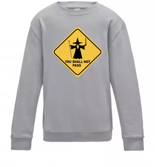 Детский Свитшот You shall not pass sign Серый меланж фото