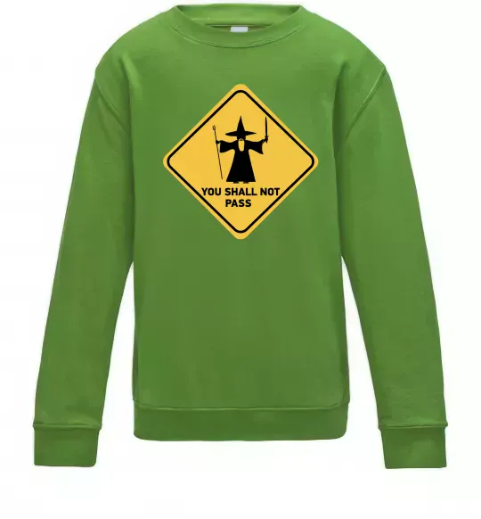 Детский Свитшот You shall not pass sign Лаймовый фото