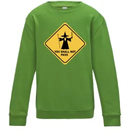 Детский Свитшот You shall not pass sign Лаймовый фото