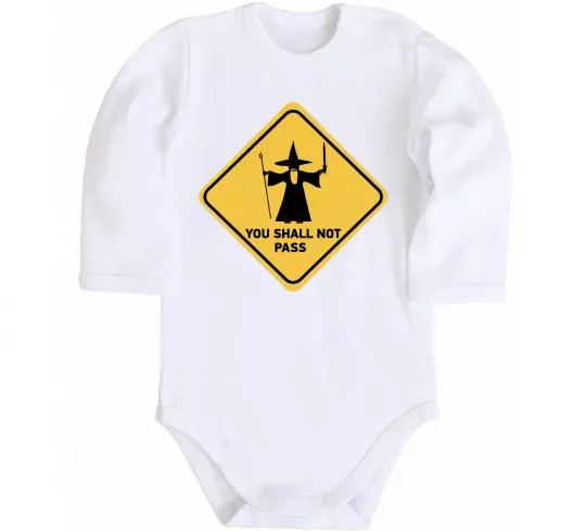 Детский боди You shall not pass sign Белый фото