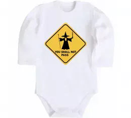 Дитячий бодік You shall not pass sign Білий фото
