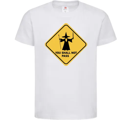 Дитяча футболка You shall not pass sign Білий фото