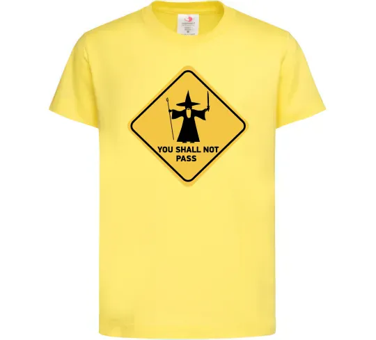Дитяча футболка You shall not pass sign Лимонний фото