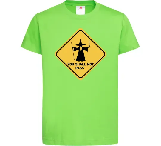 Дитяча футболка You shall not pass sign Лаймовий фото